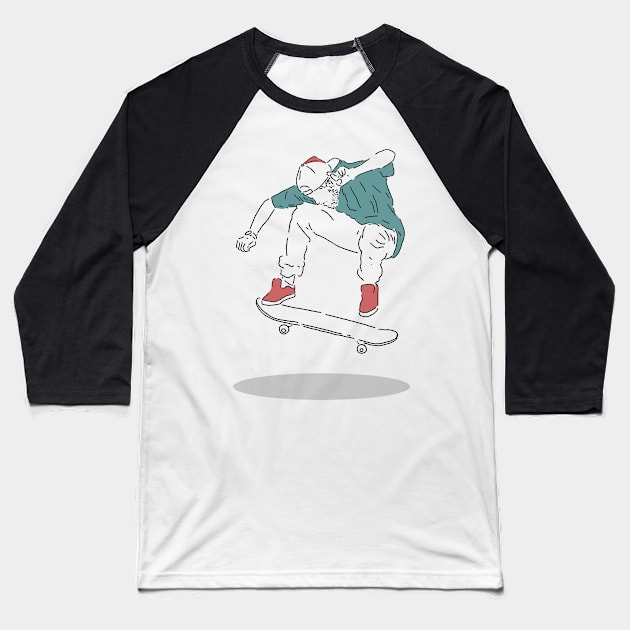 FREESTYLE SKATEBOARD Baseball T-Shirt by fflat hds